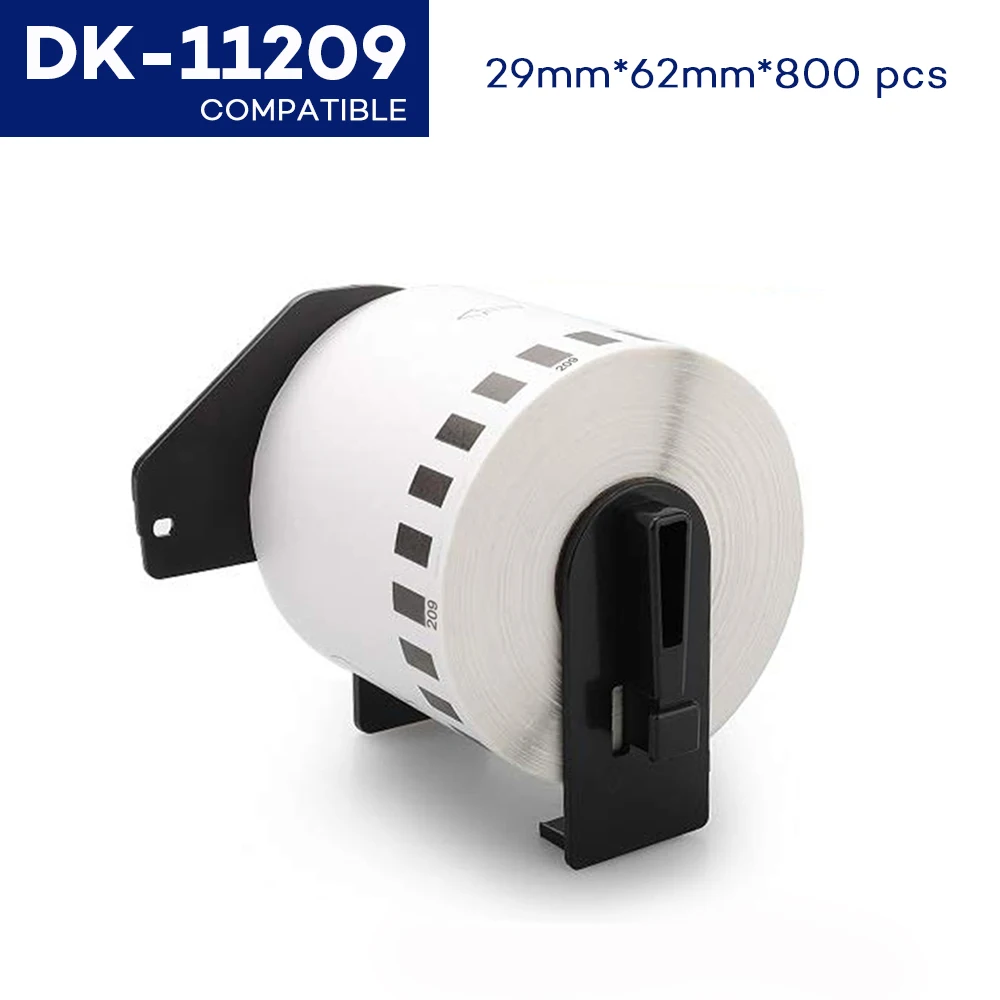 

29mm*62mm*800 pcs White Compatible Thermal Paper DK11209 DK-11209 DK 11209 Compatible for Brother QL Label Printer QL-500 QL-550