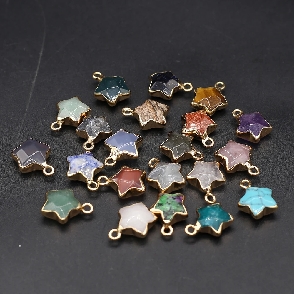 Natural Stone Star Shape Agate Sodalite Green Aventurine Amethyst Small Pendant Jewelry Making DIY Necklace Earring Accessories
Natural Stone Star Shape Agate Sodalite Green Aventurine Amethyst Small Pendant Jewelry Making DIY Necklace Earring Accessories