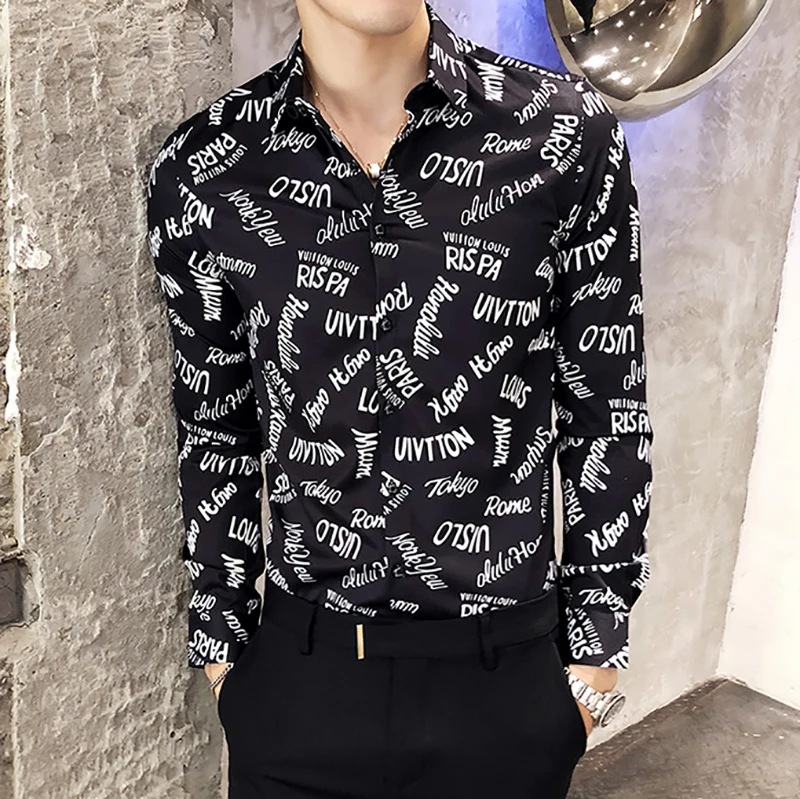 Quality Designer High Printing Shirts Men Long Sleeve Camisa Masculina Casual Slim Fit Dress Shirts Streetwear Social Blouse Top
Quality Designer High Printing Shirts Men Long Sleeve Camisa Masculina Casual Slim Fit Dress Shirts Streetwear Social Blouse Top