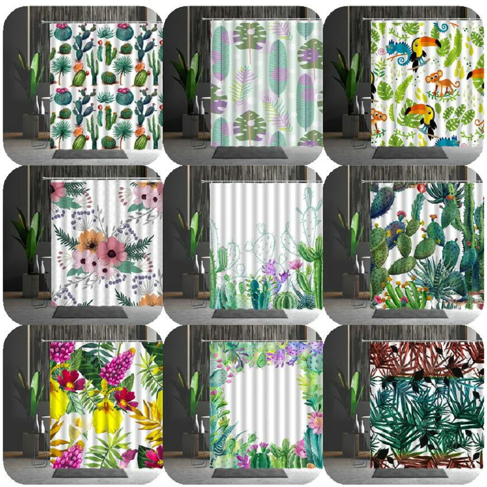 Занавеска для душа с тропическими растениями, Полиэстеровая, машинная стирка, цветочный кактус, для ванной комнаты, домашний декор
Занавеска для душа с тропическими растениями, Полиэстеровая, машинная стирка, цветочный кактус, для ванной комнаты, домашний декор