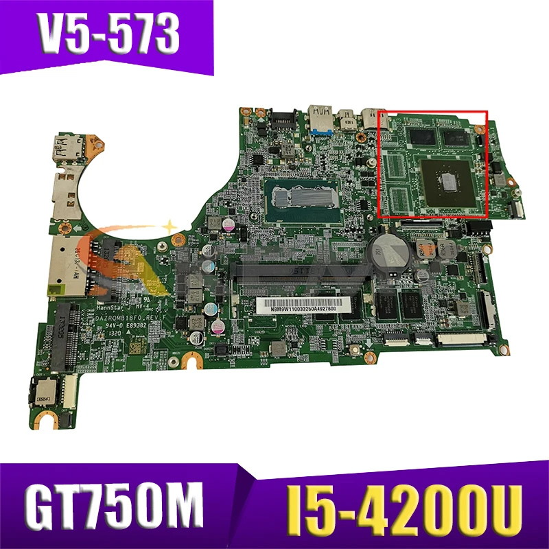 AKEMY DAZRQMB18F0 REV F NBMCC11001 NB.MCC11.001 For Acer ASPIRE V5-573 V5-573G Motherboard GT750M+I5-4200U CPU full tested
AKEMY DAZRQMB18F0 REV F NBMCC11001 NB.MCC11.001 For Acer ASPIRE V5-573 V5-573G Motherboard GT750M+I5-4200U CPU full tested