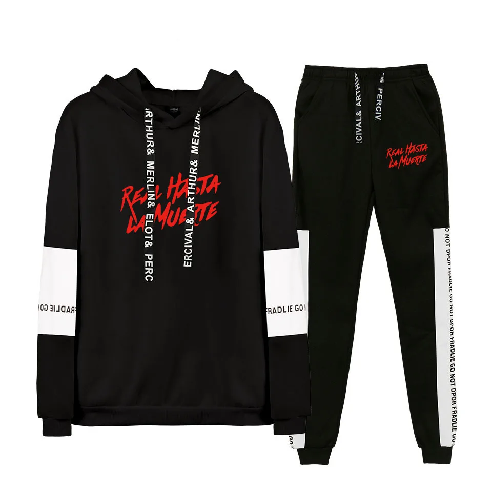 Real Hasta la Muerte Hoodies Sweatshirt Sweatpants Suits Men Women Hip Hop Streetwear Pullover Casual Two Piece Set
Real Hasta la Muerte Hoodies Sweatshirt Sweatpants Suits Men Women Hip Hop Streetwear Pullover Casual Two Piece Set