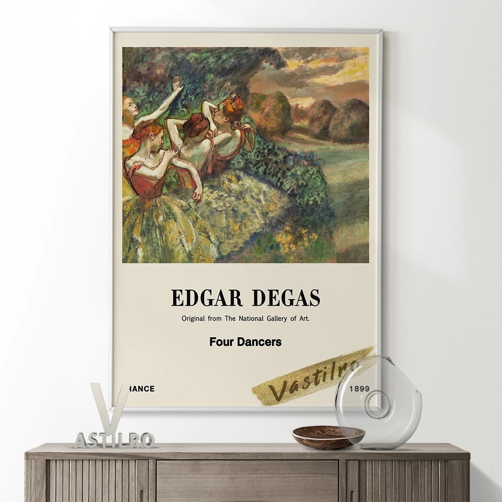 Famous Edgar Degas Exhibition Museum Canvas Painting Prints Art Retro Poster Four Dancers Impressionism Wall Stickers Home Decor 
Famous Edgar Degas Exhibition Museum Canvas Painting Prints Art Retro Poster Four Dancers Impressionism Wall Stickers Home Decor