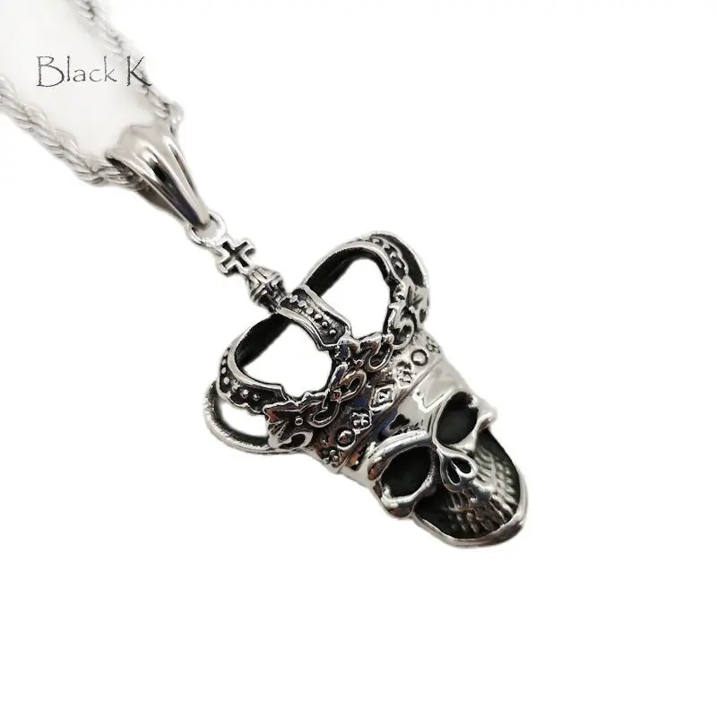 Black Knight Crown skull pendant necklace mens vintage silver color stainless steel rock crown skull necklace hip hop BLKN0722
Black Knight Crown skull pendant necklace mens vintage silver color stainless steel rock crown skull necklace hip hop BLKN0722