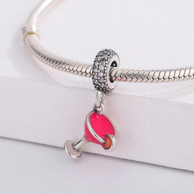 925 Sterling Silver Red Enamel Red Wine Glass Bottle Pendant Charm Bracelet Fashion Jewelry DIY Making For Original Pandora
925 Sterling Silver Red Enamel Red Wine Glass Bottle Pendant Charm Bracelet Fashion Jewelry DIY Making For Original Pandora