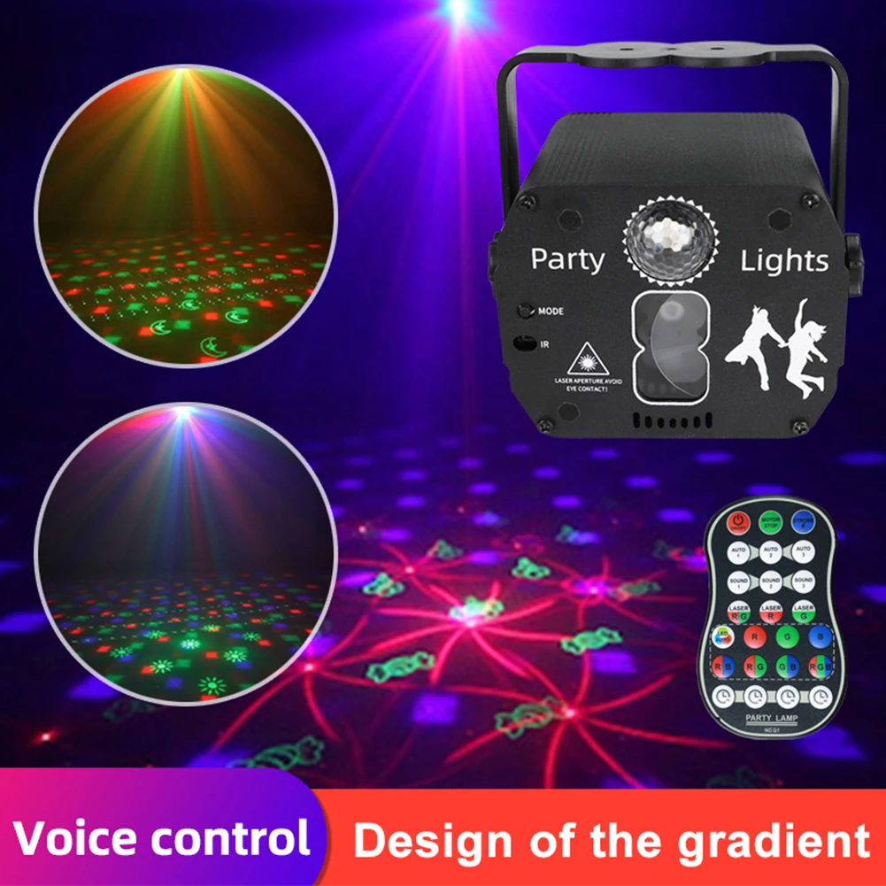 Party Light 8 Lens DJ Disco Lights Sound Strobe Mode Stage Laser Light with Remote Control
Party Light 8 Lens DJ Disco Lights Sound Strobe Mode Stage Laser Light with Remote Control