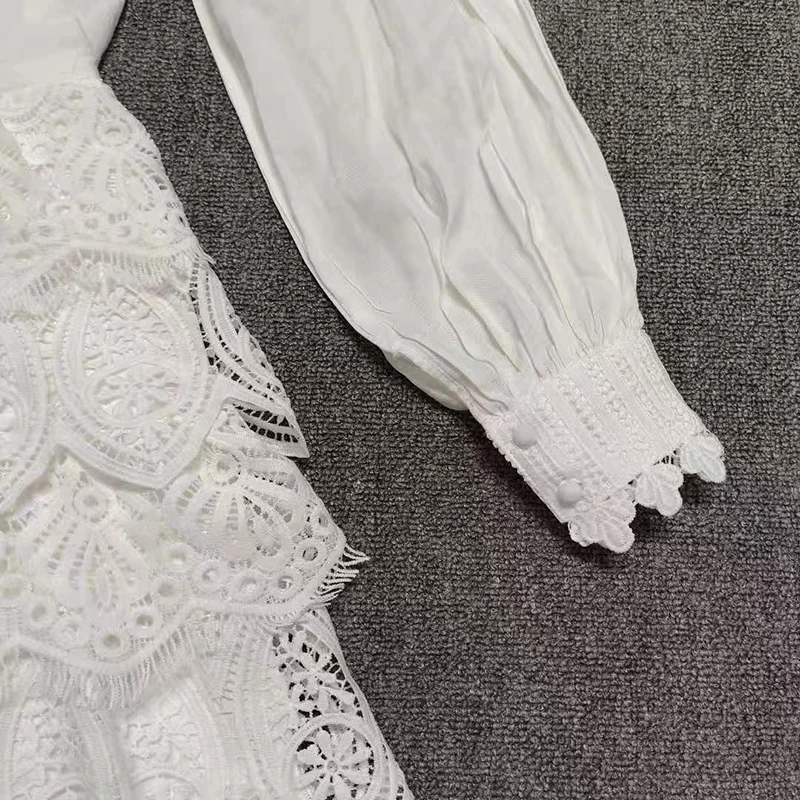 CHICEVER Solid Two Piece Set For Women Stand Collar Long Sleeve Tops High Waist Lace Cut Out Skirts Casual Suits Female Clothing
CHICEVER Solid Two Piece Set For Women Stand Collar Long Sleeve Tops High Waist Lace Cut Out Skirts Casual Suits Female Clothing