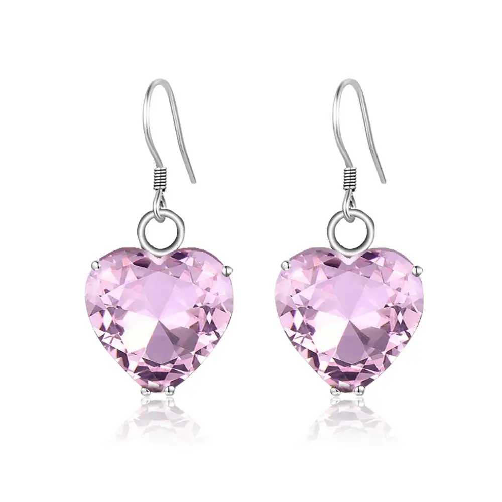 Szjinao Pink Heart Earrings Crystal Gemstone Earrng For Women 925 sterling silver Long Drop Earring Cute Romantic Jewellery
Szjinao Pink Heart Earrings Crystal Gemstone Earrng For Women 925 sterling silver Long Drop Earring Cute Romantic Jewellery