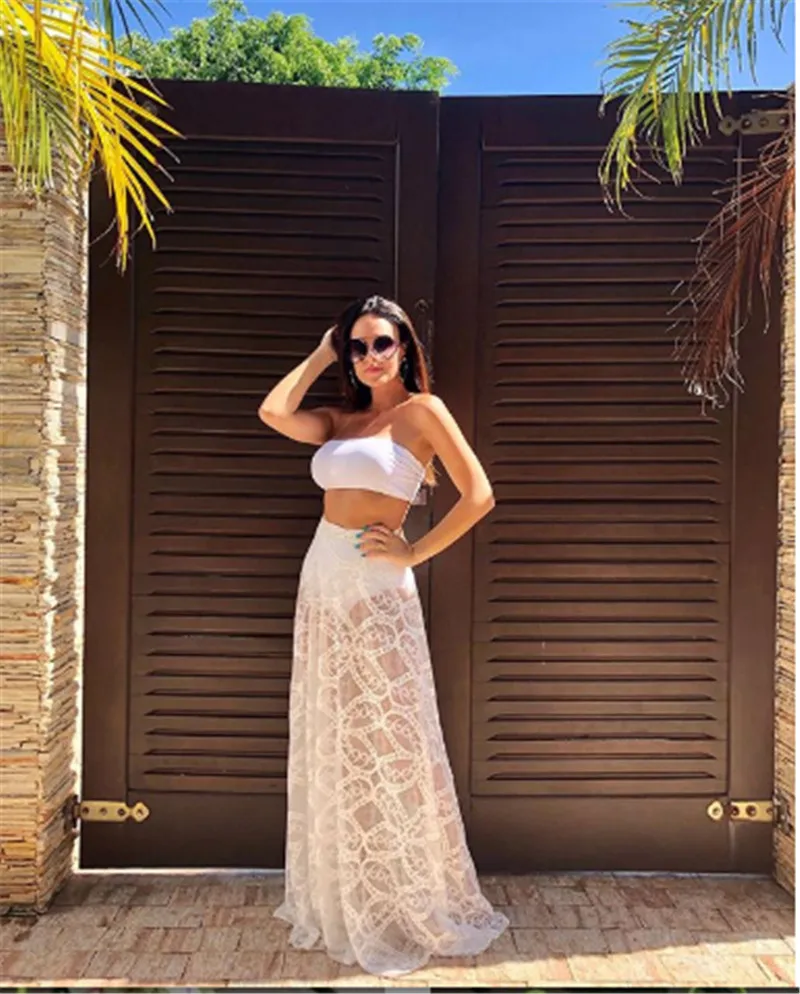Women's Long Lace Bikini Cover Skirts Summer Sexy See-through High Waist Mopping Skirt Solid Color Hollow Clothing
Women's Long Lace Bikini Cover Skirts Summer Sexy See-through High Waist Mopping Skirt Solid Color Hollow Clothing