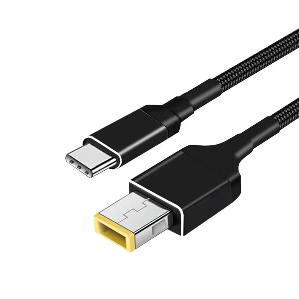 Тонкий квадратный USB-кабель 100 Вт сетевой шнур зарядного устройства Type-C PD для