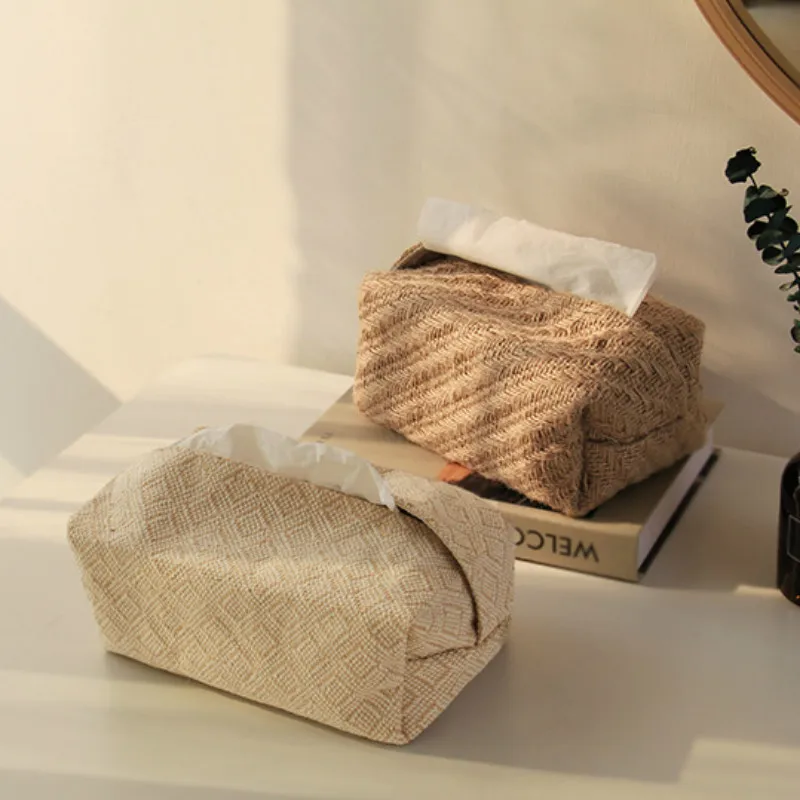 

Хлопчатобумажная тканевая коробка для салфеток, простой бумажный ящик, сумка для хранения, креативный домашний обеденный стол для гостиной