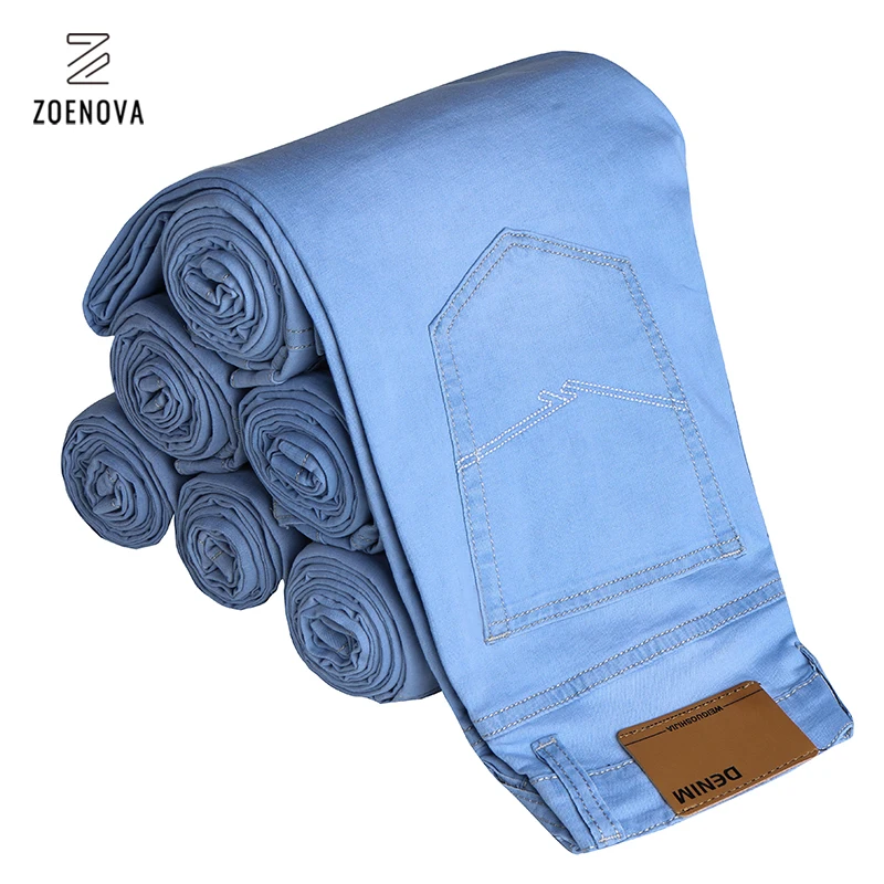 2021 Zoenova Brand New Men's Jeans Business Casual Elastic Straight Denim Pants Male High Quality Light Blue Cotton Trousers
2021 Zoenova Brand New Men's Jeans Business Casual Elastic Straight Denim Pants Male High Quality Light Blue Cotton Trousers