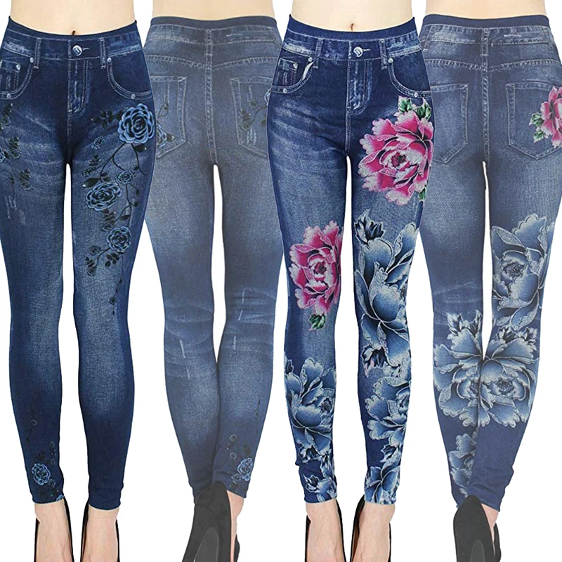 Floral Fleece Faux Jeans Leggings Women Fitness Slim Thermal Thick Mom Yoga Pants Elastic Workout Push Up Plus Size Trouser 
Floral Fleece Faux Jeans Leggings Women Fitness Slim Thermal Thick Mom Yoga Pants Elastic Workout Push Up Plus Size Trouser