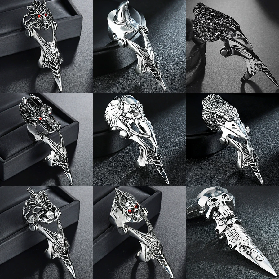 Heavy Rock Punk Joint Rings Vintage Cool Dragon/Skull/Scorpion Gothic Scroll Armor Knuckle Metal Full Finger Rings
Heavy Rock Punk Joint Rings Vintage Cool Dragon/Skull/Scorpion Gothic Scroll Armor Knuckle Metal Full Finger Rings