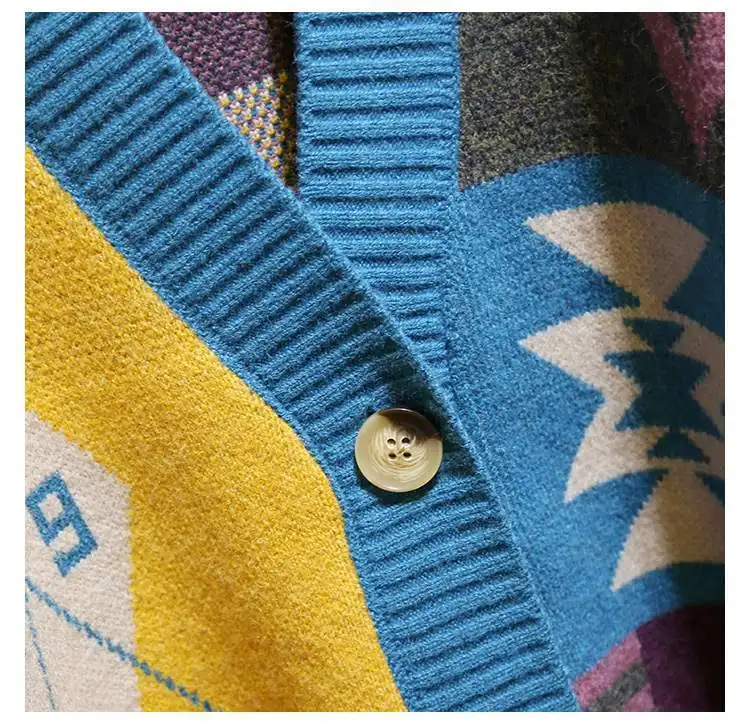 Knit Jackets Oversized Sweaters Geometric Women Long Sweater and Cardigans Single Breasted Loose Female Cardigans 2020 New
Knit Jackets Oversized Sweaters Geometric Women Long Sweater and Cardigans Single Breasted Loose Female Cardigans 2020 New