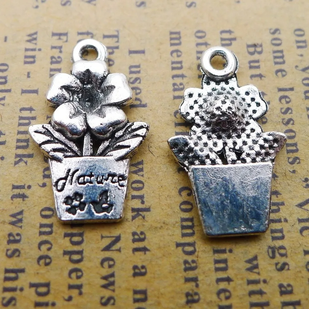 200pcs Flower Pot Charms 20mm x 13mm DIY Jewelry Making Pendant antique silver color
200pcs Flower Pot Charms 20mm x 13mm DIY Jewelry Making Pendant antique silver color