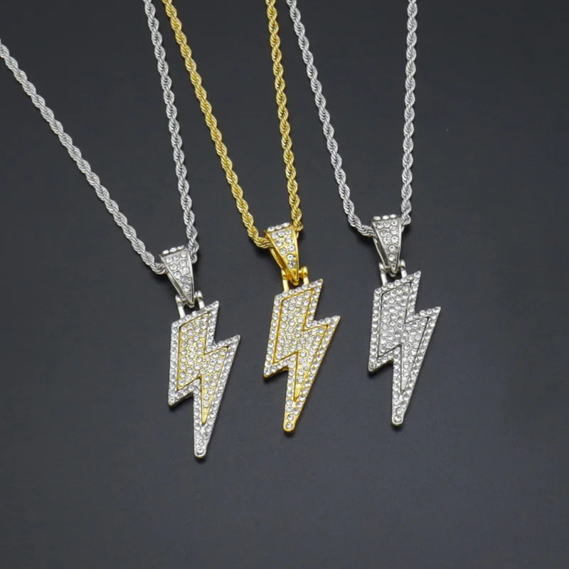 Hip Hop Men Lightning Pendant Necklace Long Chain Metal Rhinestone Rock Punk Collar Jewelry Accessories Gifts High Quality
Hip Hop Men Lightning Pendant Necklace Long Chain Metal Rhinestone Rock Punk Collar Jewelry Accessories Gifts High Quality