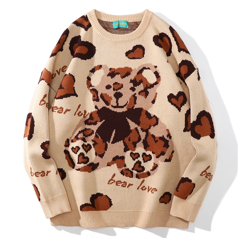 Men Cartoon Bear Jacquard Sweater Couple Japan Harajuku Vintage Pullover Oversized Heart Printing Winter Thicken Knitting Top
Men Cartoon Bear Jacquard Sweater Couple Japan Harajuku Vintage Pullover Oversized Heart Printing Winter Thicken Knitting Top