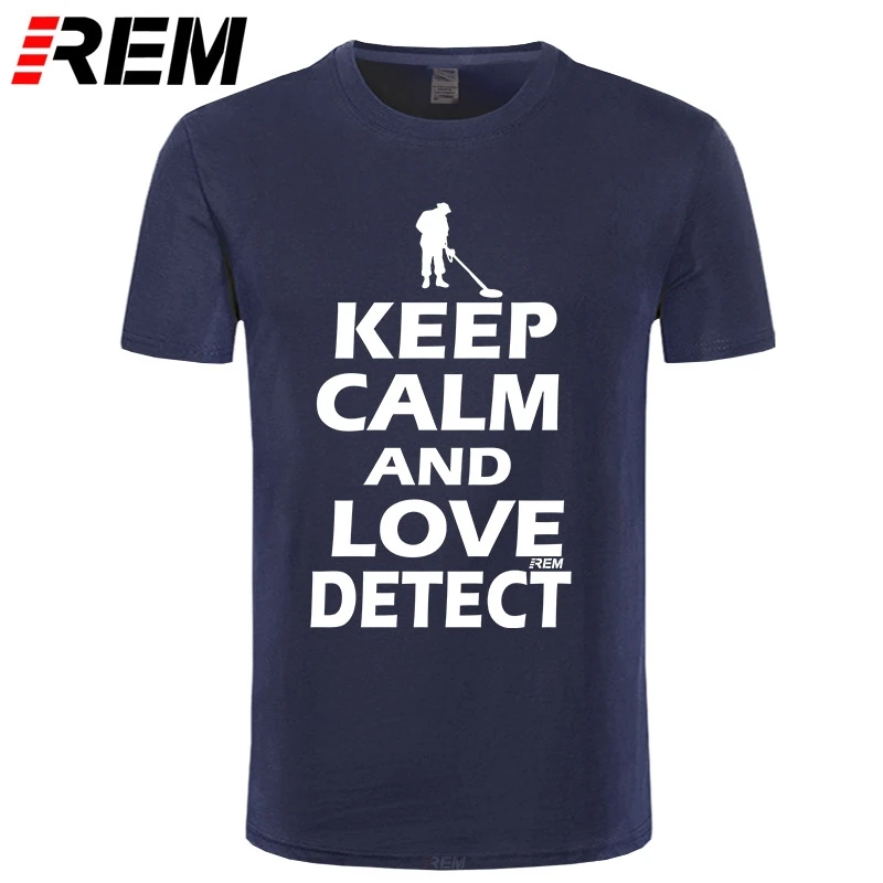 Забавные мужские футболки KEEP CALM с детектором обнаружения металла брендовая