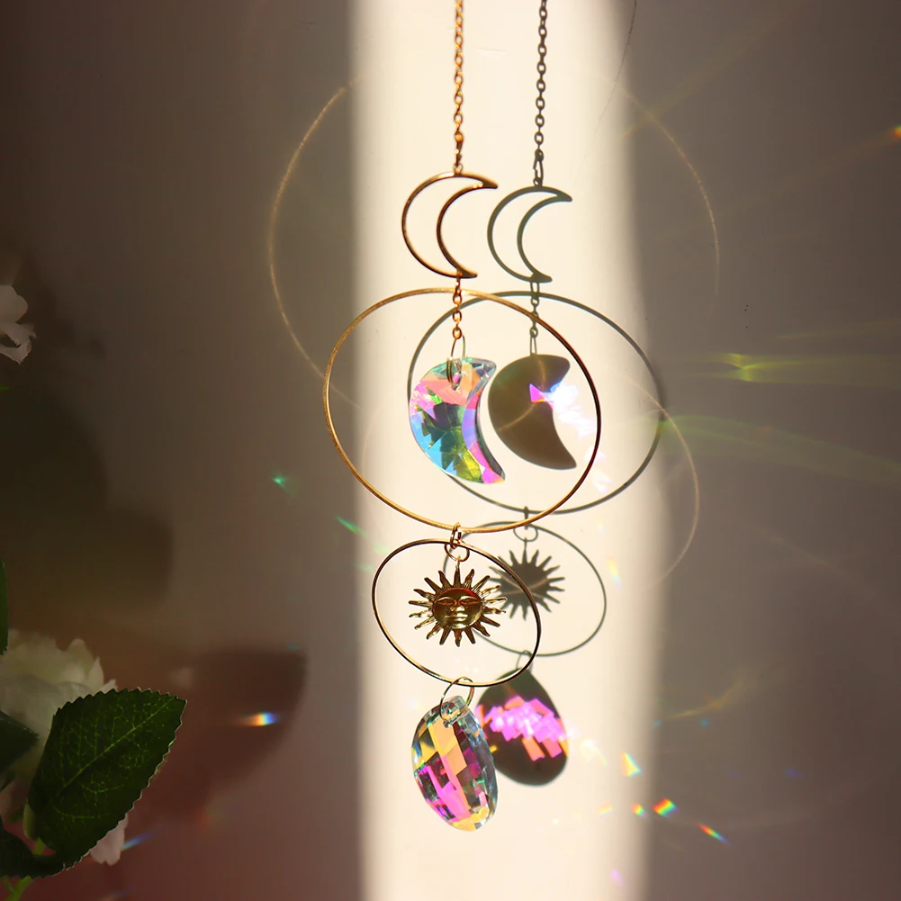 Crystal Star Moon Diamond Prisms Hanging Rainbow Chaser Lighting for Window Curtains Pendant Home Garden Car Decor Gifts
Crystal Star Moon Diamond Prisms Hanging Rainbow Chaser Lighting for Window Curtains Pendant Home Garden Car Decor Gifts