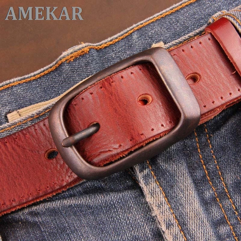 Unisex Genuine Leather Belts Men and Women Italian Cow Leather Belt For Jeans 105cm~125cm Length Metal Pin Buckle Free Shipping 
Unisex Genuine Leather Belts Men and Women Italian Cow Leather Belt For Jeans 105cm~125cm Length Metal Pin Buckle Free Shipping