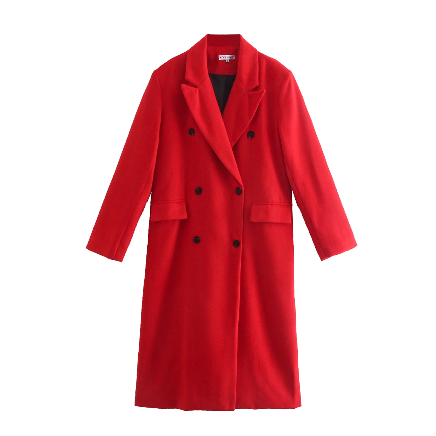 ZA Women Autumn Winter Red Extra Long Overcoat Female Notched Collar Double Breasted Pocket Oversize Loose Warm Coat Casaco
ZA Women Autumn Winter Red Extra Long Overcoat Female Notched Collar Double Breasted Pocket Oversize Loose Warm Coat Casaco