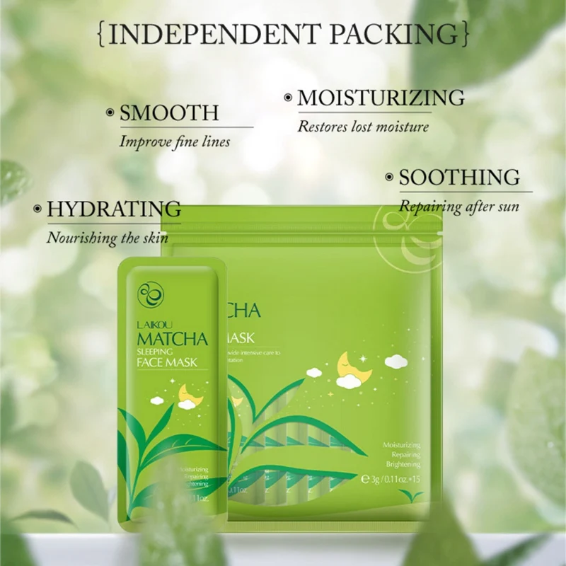 Oil-Control Matcha Moisturizing Sleeping Mask Face Care Anti Wrinkle Hydrating Night Facial Mask
Oil-Control Matcha Moisturizing Sleeping Mask Face Care Anti Wrinkle Hydrating Night Facial Mask
