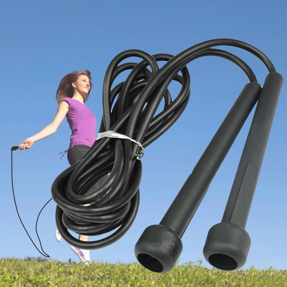 

Black Portable Rope Jumping Gym Skipping Rope PVC Skipping Rope Adjustable Fitness Equipment Muscle Boxing MMA Training