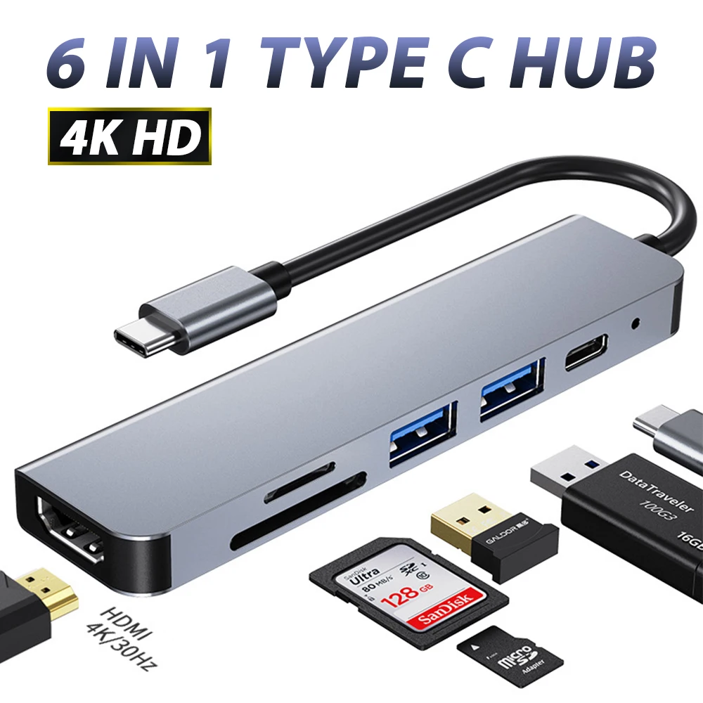 USB-концентратор 6 в 1, Type C на 4K HDMI, совместимый с USB 3,0, TF, SD, PD3.0 для Macbook, Dell, Huawei Chromebook, S8, S9, S10, S20, док-станция USB C
USB-концентратор 6 в 1, Type C на 4K HDMI, совместимый с USB 3,0, TF, SD, PD3.0 для Macbook, Dell, Huawei Chromebook, S8, S9, S10, S20, док-станция USB C