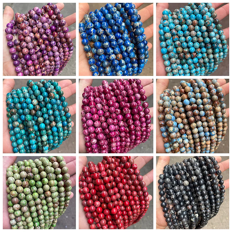 Wholesale Natural Sea Sediment Imperial Jaspers Stone Round Loose Beads 4-12mm Spacer Beads For Jewelry Making DIY Bracelet 15''
Wholesale Natural Sea Sediment Imperial Jaspers Stone Round Loose Beads 4-12mm Spacer Beads For Jewelry Making DIY Bracelet 15''