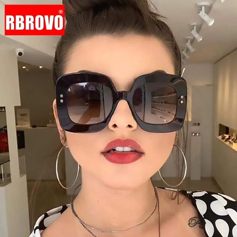 Фото Солнечные очки RBROVO в квадратной оправе для мужчин и женщин роскошные