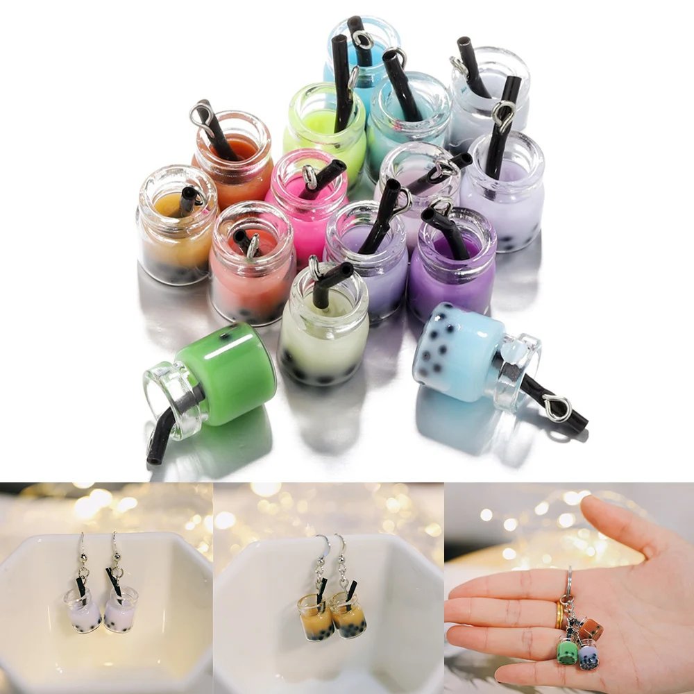 10Pcs/Lot Resin Pearl Milk Tea Bottle Pendants for DIY Earring Necklace Keychain Crafts Jewelry Making Accessories Supplies
10Pcs/Lot Resin Pearl Milk Tea Bottle Pendants for DIY Earring Necklace Keychain Crafts Jewelry Making Accessories Supplies