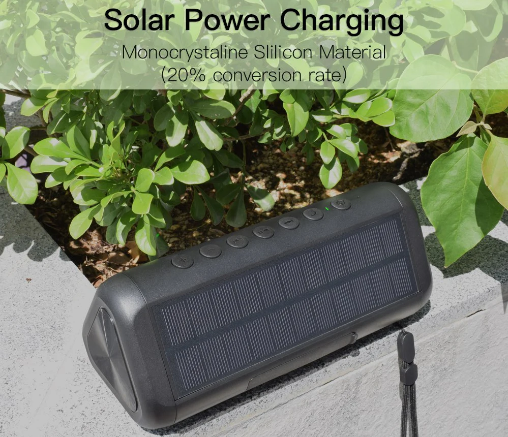 12W Portable wireless bluetooth speaker Stereo subwoofer Outdoor waterproof Speaker With 5000 mAh solar Charging power bank AUX
12W Portable wireless bluetooth speaker Stereo subwoofer Outdoor waterproof Speaker With 5000 mAh solar Charging power bank AUX