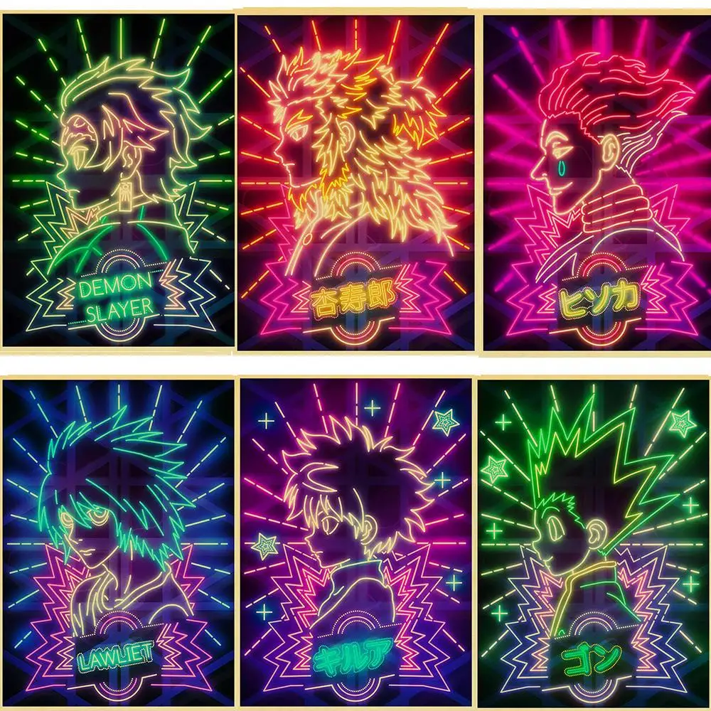 Vintage Anime Neon Movie JoJo's Bizarre Adventure/Jujutsu Kaisen/Demon Slayer Poster Room Decor Art Home For Living Room Prints
Vintage Anime Neon Movie JoJo's Bizarre Adventure/Jujutsu Kaisen/Demon Slayer Poster Room Decor Art Home For Living Room Prints