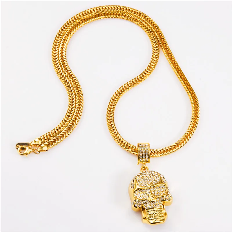 2016 fashion new personality Joker 18k real gold studded skull hip-hop jewelry pendant hip-hop necklace
2016 fashion new personality Joker 18k real gold studded skull hip-hop jewelry pendant hip-hop necklace