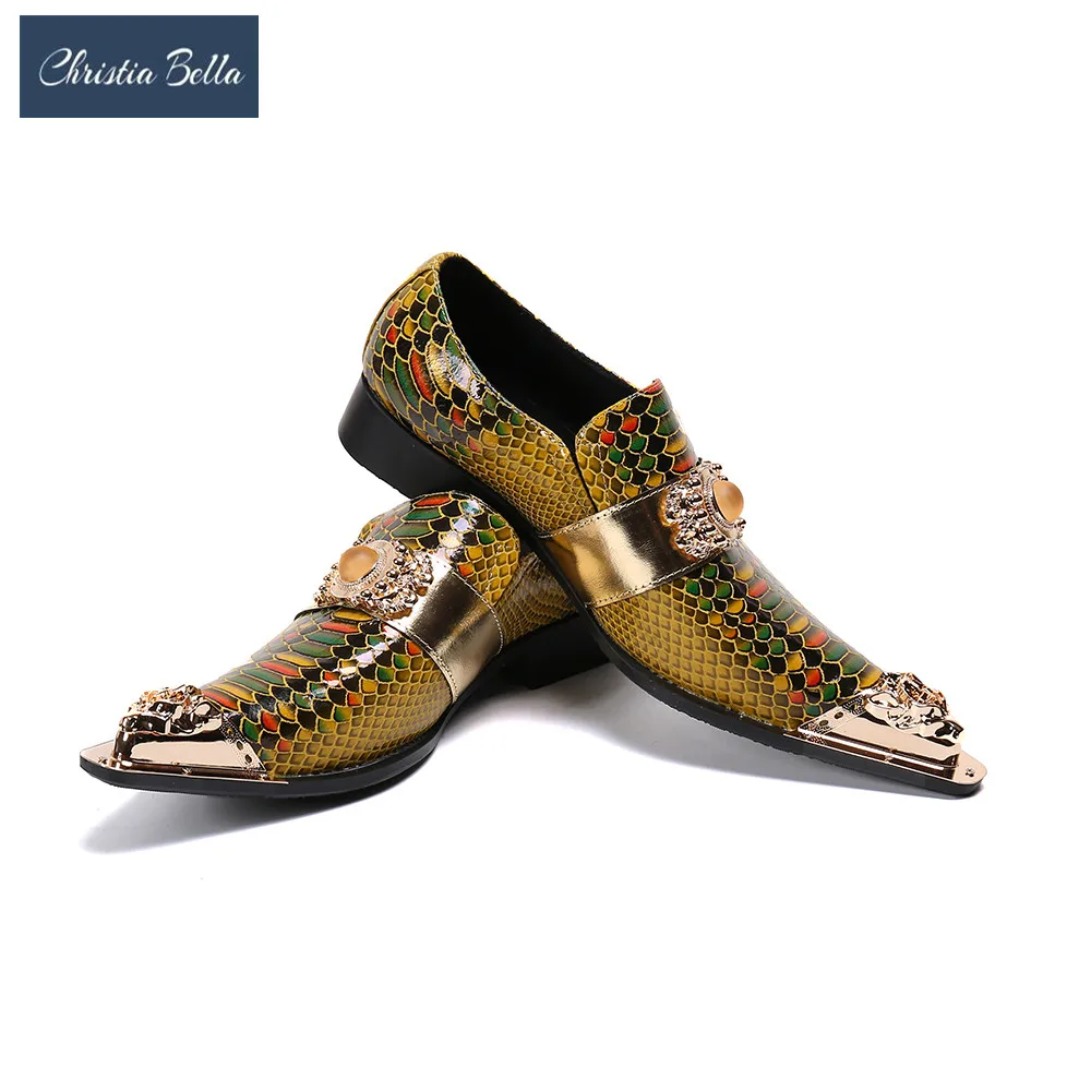 Christia Bella Luxury Metal Pointed Toe Men Wedding Dress Shoes Men's Summer Fashon Business Casual Party Shoes Plus Size 38-47
Christia Bella Luxury Metal Pointed Toe Men Wedding Dress Shoes Men's Summer Fashon Business Casual Party Shoes Plus Size 38-47
