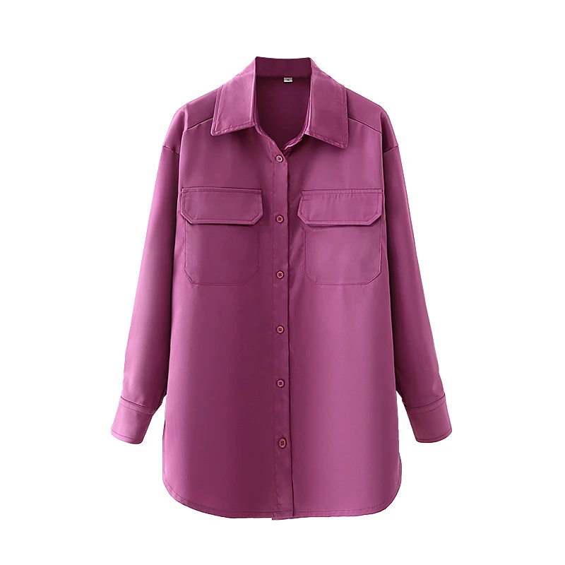 ZXQJ Elegant Women Purplish Red Shirts 2020 Fashion Ladies Turn Down Collar Pocket Tops Causal Female Chic Satin Soft Blouse
ZXQJ Elegant Women Purplish Red Shirts 2020 Fashion Ladies Turn Down Collar Pocket Tops Causal Female Chic Satin Soft Blouse