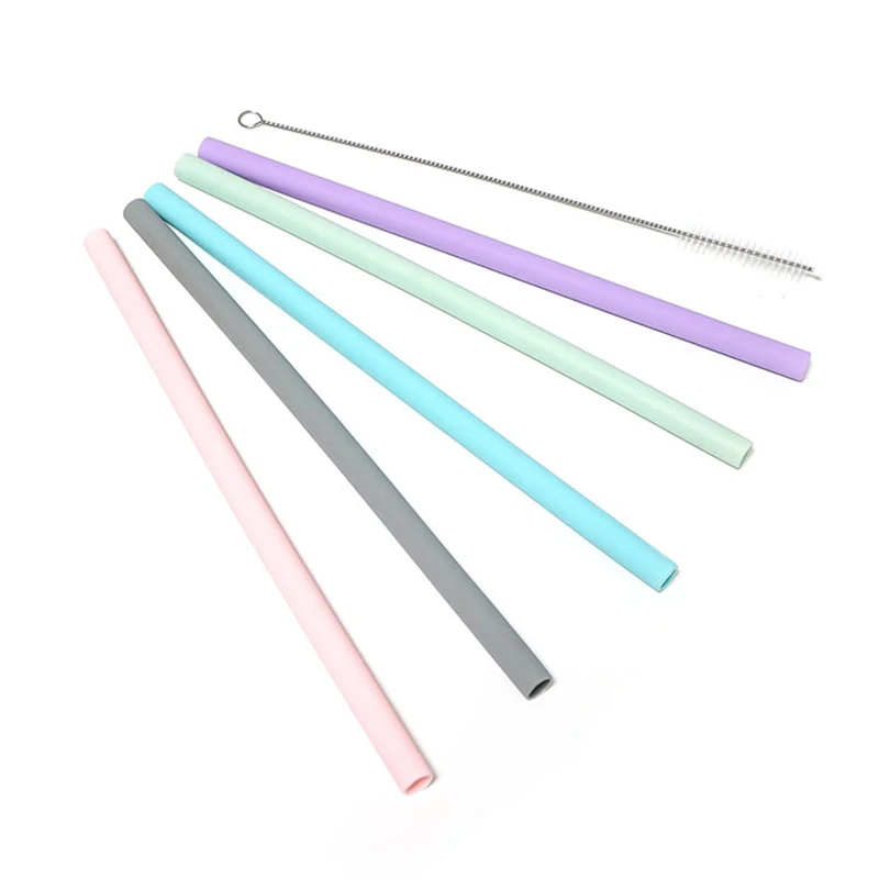 5-piece Food-grade Reusable Silicone Straw Milk Tea Drink Cocktail with Cleaning Brush Straight and Curved Straw Set
5-piece Food-grade Reusable Silicone Straw Milk Tea Drink Cocktail with Cleaning Brush Straight and Curved Straw Set
