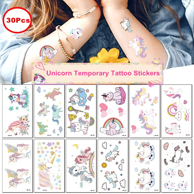 Временные водостойкие татуировки с единорогом, 30 шт.
Временные водостойкие татуировки с единорогом, 30 шт.