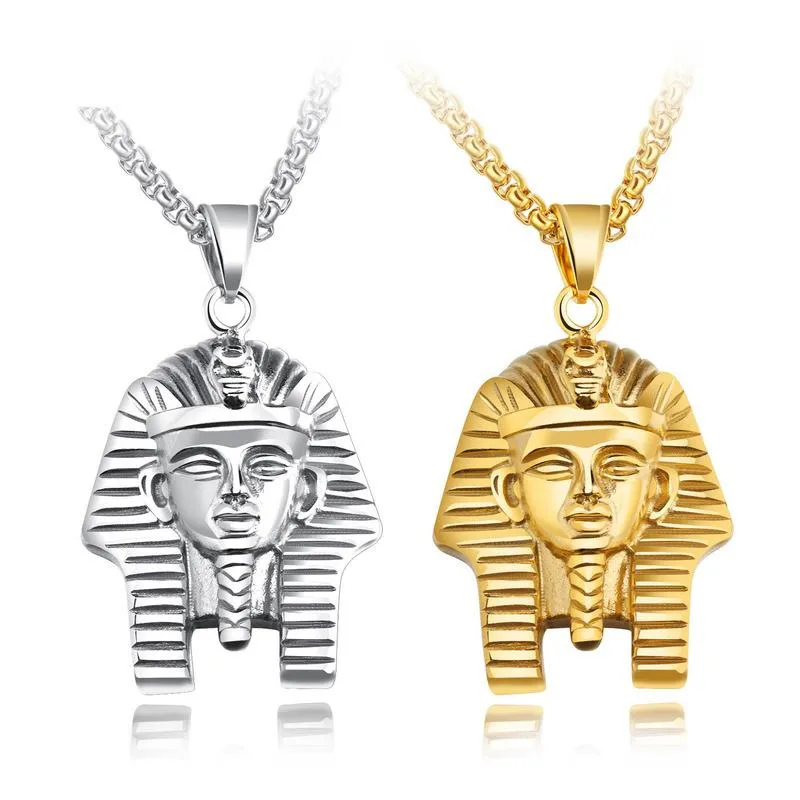 Hip Hop Rock Gold Silver Color Stainless Steel Egyptian Pharaoh Tutankhamun Pendant Necklace for Men Jewerly with 24" Chain
Hip Hop Rock Gold Silver Color Stainless Steel Egyptian Pharaoh Tutankhamun Pendant Necklace for Men Jewerly with 24" Chain