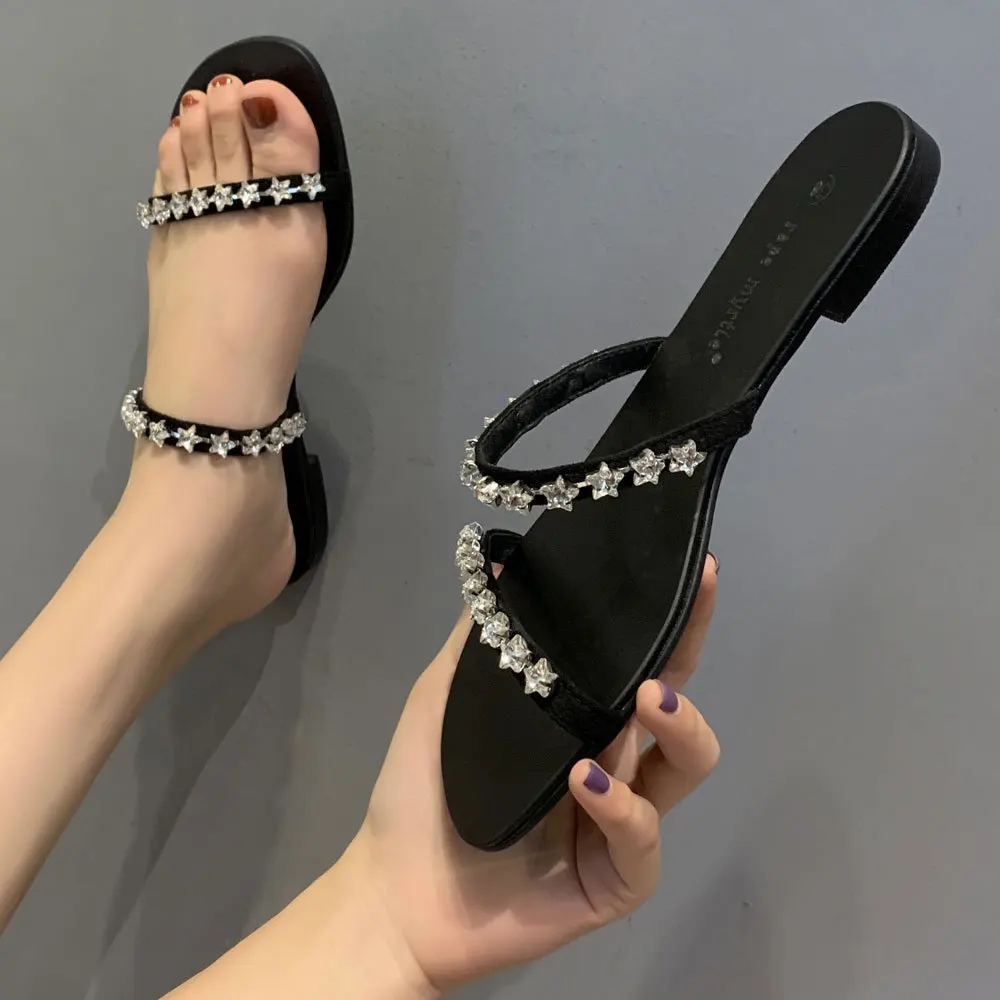 New Women's Shoes Fairy Style Sandals Flat Heel with Star Rhinestone Low Heel Sandals
New Women's Shoes Fairy Style Sandals Flat Heel with Star Rhinestone Low Heel Sandals