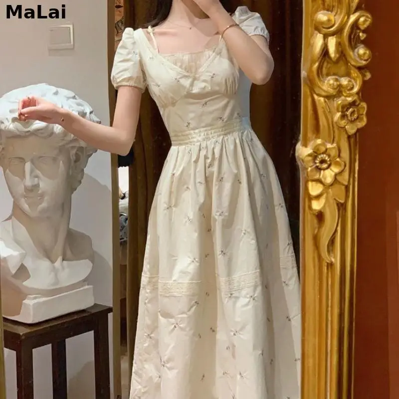 Women Elegant Lace French Vintage Sexy Midi Dress Embroidery Floral Dresses Summer Fit Chic Casual Designer Party Sundress 2021 
Women Elegant Lace French Vintage Sexy Midi Dress Embroidery Floral Dresses Summer Fit Chic Casual Designer Party Sundress 2021