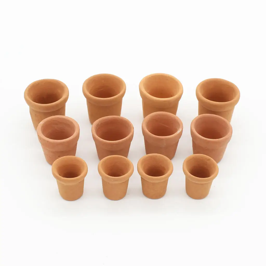 1/12 12pcs Ceramic Flower Pots Miniature Dollhouse Accessories 
1/12 12pcs Ceramic Flower Pots Miniature Dollhouse Accessories