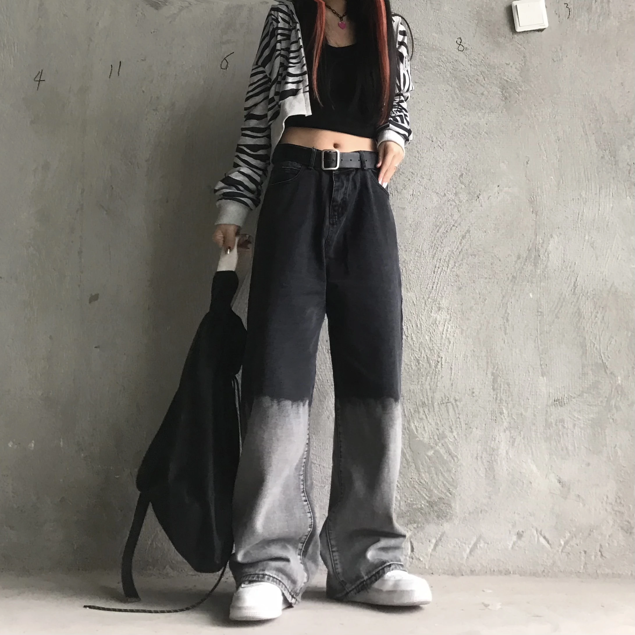Retro Contrast Color Women Jeans 2021 New High Waist Harajuku Gray Straight Pants High Street Casual Loose Female Trousers
Retro Contrast Color Women Jeans 2021 New High Waist Harajuku Gray Straight Pants High Street Casual Loose Female Trousers