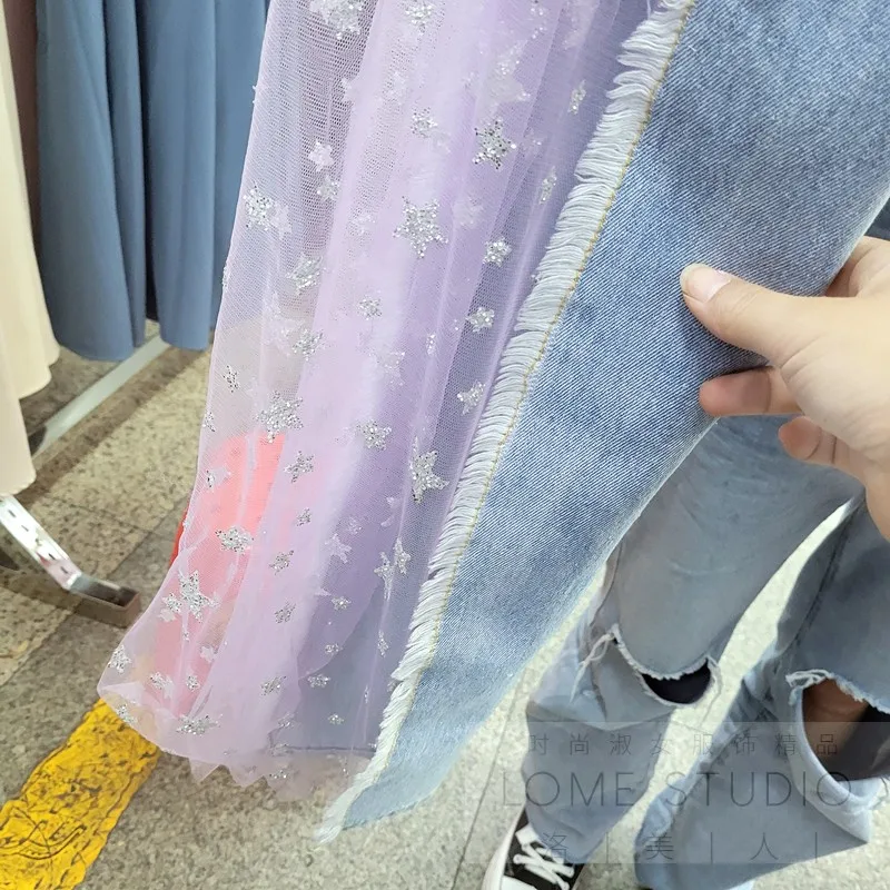 2021 Summer New Fashionable Stitching Mesh Sexy Jeans Wide-Leg Pants Women's Trousers Fashion Denim Loose Straight Leg Jeans
2021 Summer New Fashionable Stitching Mesh Sexy Jeans Wide-Leg Pants Women's Trousers Fashion Denim Loose Straight Leg Jeans