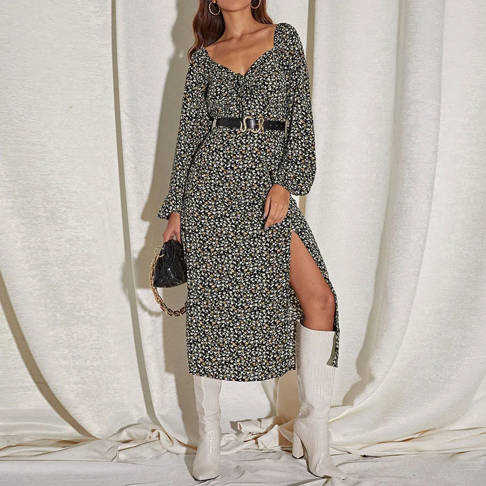 2021 Women's New Autumn Dress Street Fashion Casual Style Floral Print French Design Slim Waist Long Sleeve V-neck Dresses
2021 Women's New Autumn Dress Street Fashion Casual Style Floral Print French Design Slim Waist Long Sleeve V-neck Dresses