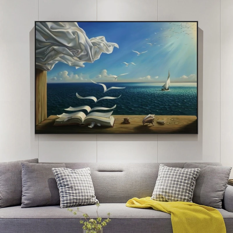 Wall Art Sea Waves Book Landscape Canvas Paintings By Salvador Dali Wall Posters AndPrint Cuadros Pictures for Home Decoration
Wall Art Sea Waves Book Landscape Canvas Paintings By Salvador Dali Wall Posters AndPrint Cuadros Pictures for Home Decoration
