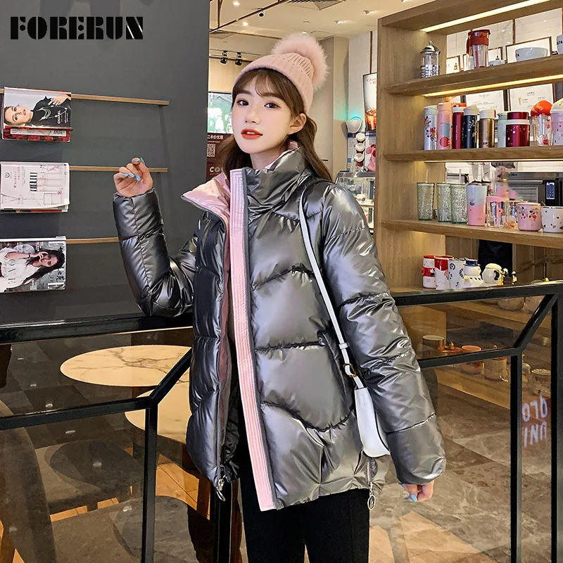 FORERUN Winter Jacket Women 2020 Glossy Oversized Bubble Coats Standard Collar Wind-breaker Waterpoof Cotton Padded Warm Parka
FORERUN Winter Jacket Women 2020 Glossy Oversized Bubble Coats Standard Collar Wind-breaker Waterpoof Cotton Padded Warm Parka