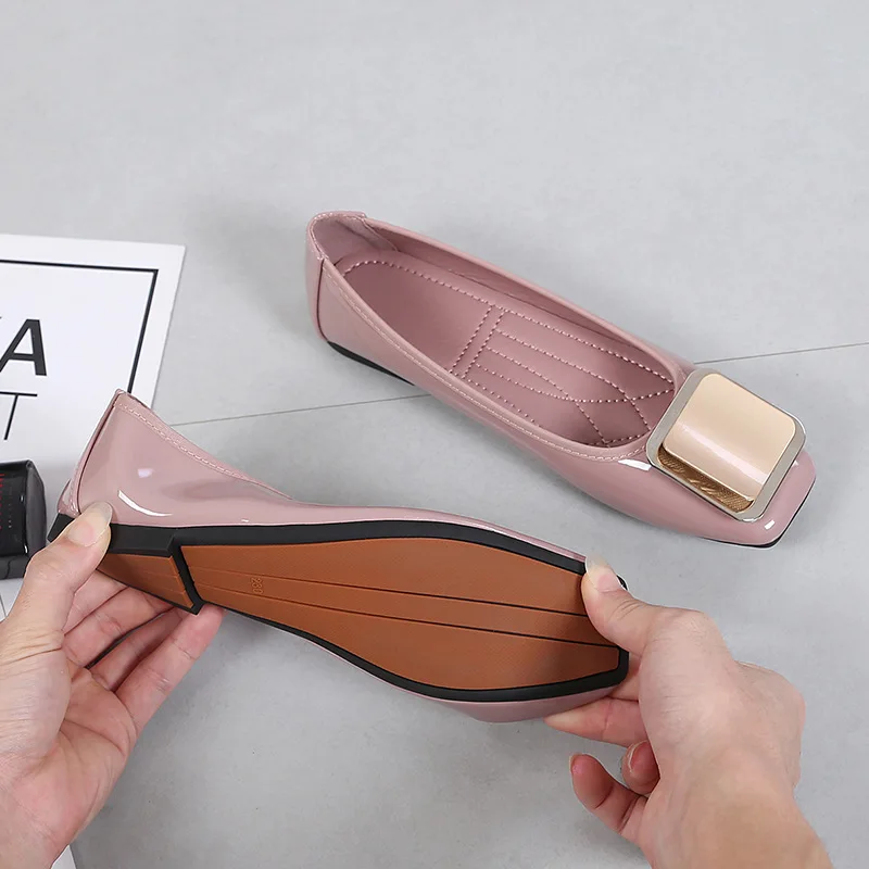 2020 Summer Flats Shoes Women Fashion metal square buckle PU Leather Fashion Ballerina Shoes For Women
2020 Summer Flats Shoes Women Fashion metal square buckle PU Leather Fashion Ballerina Shoes For Women