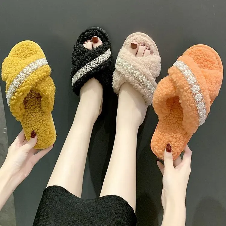 Winter Women House Slippers Faux Fur Fashion Warm Shoes Woman Slip on Flats Female Slides cozy home furry slippers
Winter Women House Slippers Faux Fur Fashion Warm Shoes Woman Slip on Flats Female Slides cozy home furry slippers